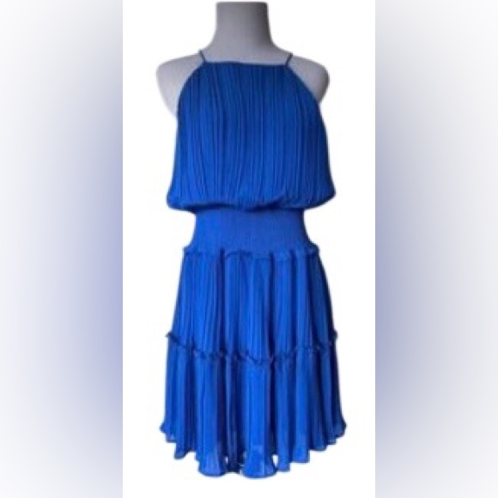 She + Sky Royal Blue Pleated Dress